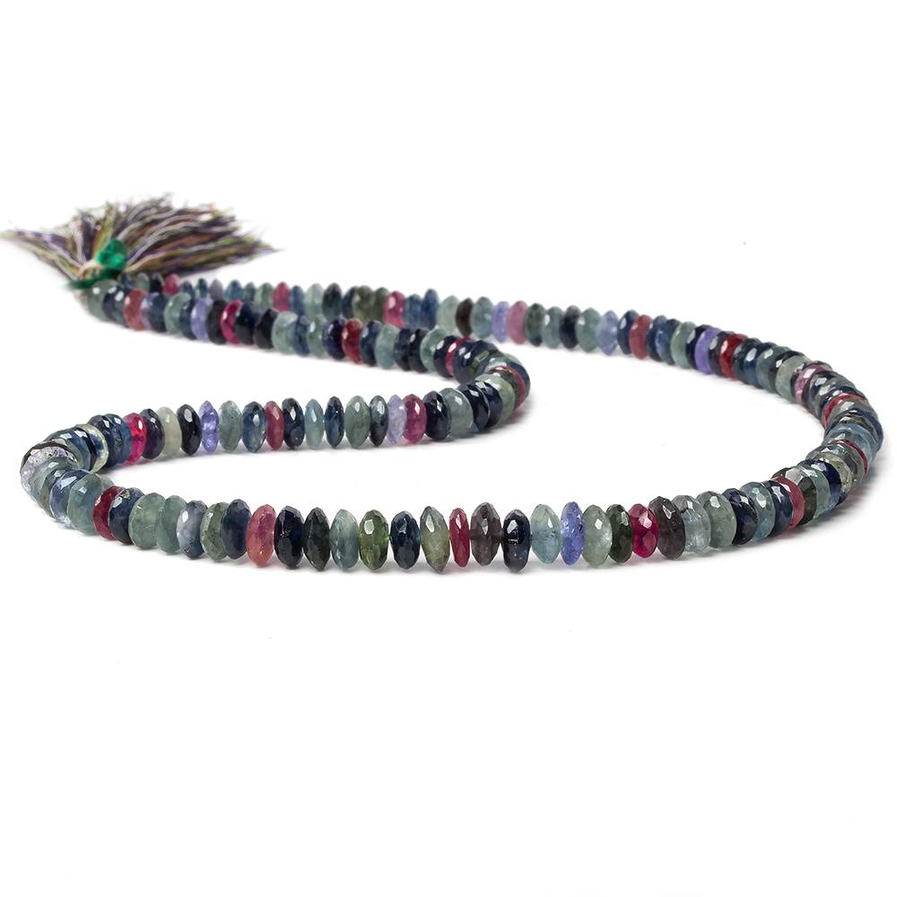 4.5-6mm Multi Gemstone German Faceted Rondelle beads 16 inch 160 pieces (ONLINE ORDER ONLY)