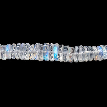 4.5-6mm Rainbow Moonstone Faceted Heishi Beads 10 inch 110 pieces AAA (ONLINE ORDER ONLY)