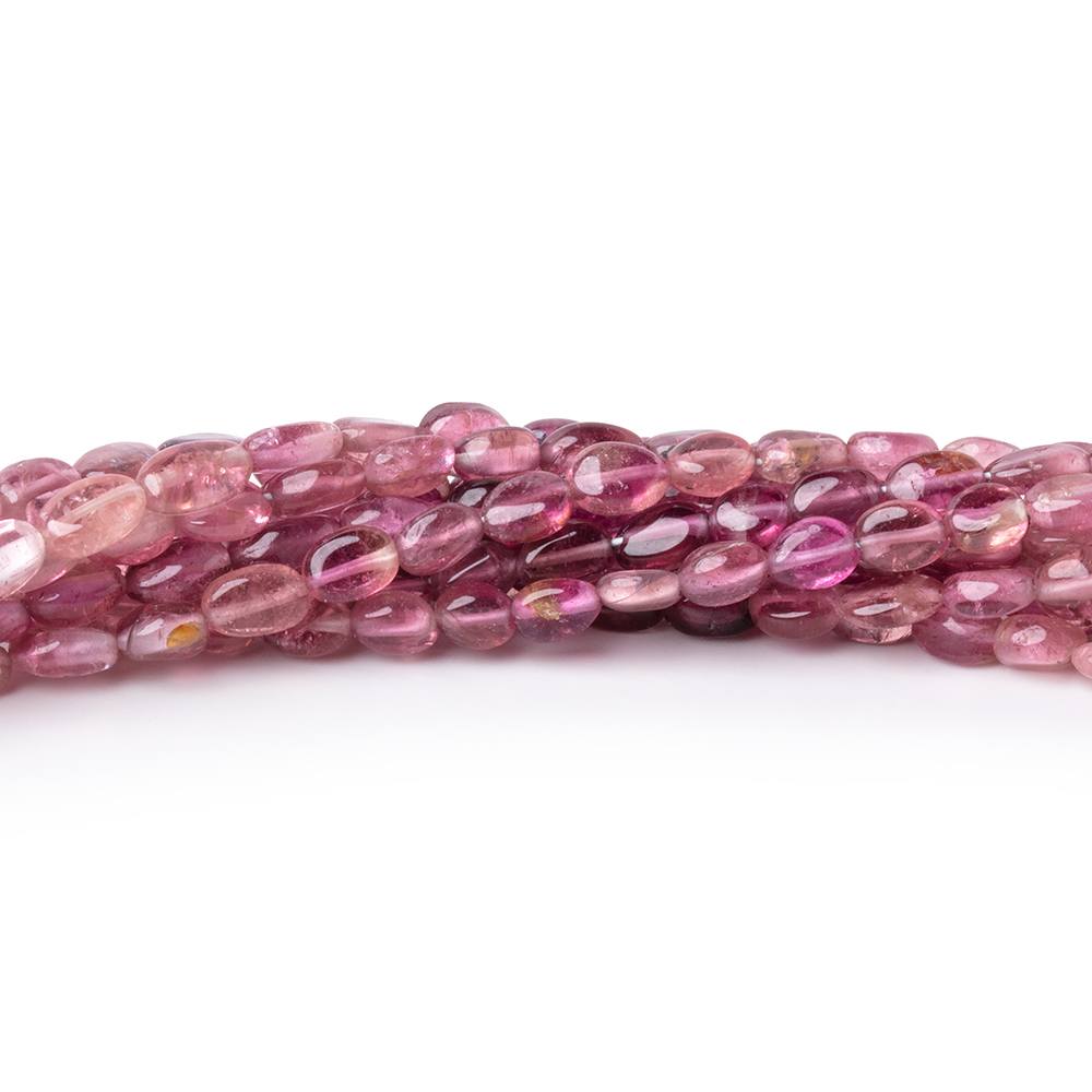 4.5-6mm Shaded Pink Tourmaline Plain Oval Beads 16 inch 81 pieces AA (ONLINE ORDER ONLY)