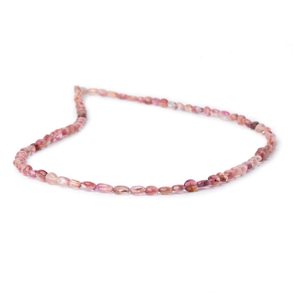 4.5-6mm Shaded Pink Tourmaline Plain Ovals 16 inch 81 Beads AA (ONLINE ORDER ONLY)