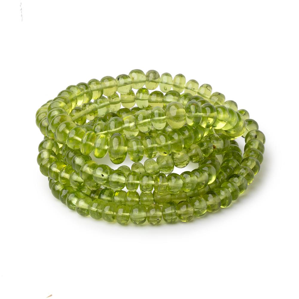 4.5-7mm Afghani Peridot Plain Rondelle Beads 16.5 inch 106 pieces AAA (ONLINE ORDER ONLY)
