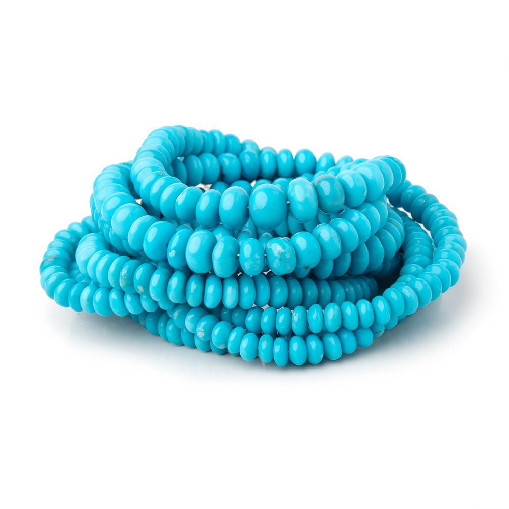 4.5-8mm Sleeping Beauty Turquoise Plain Rondelle Beads 16 inch 163 pieces AA (ONLINE ORDER ONLY)