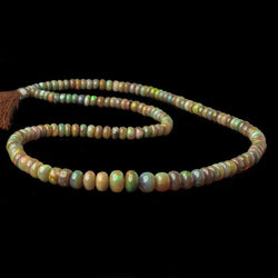 4.5-8.5mm Olive Green Ethiopian Opal Plain Rondelle beads 18 inch 138 pieces (ONLINE ORDER ONLY)