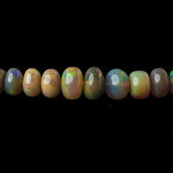 4.5-8.5mm Olive Green Ethiopian Opal Plain Rondelle beads 18 inch 138 pieces (ONLINE ORDER ONLY)