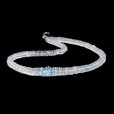 4.5-8.5mm Rainbow Moonstone Faceted Heishi Beads 12 inch 180 pieces AAA (ONLINE ORDER ONLY)