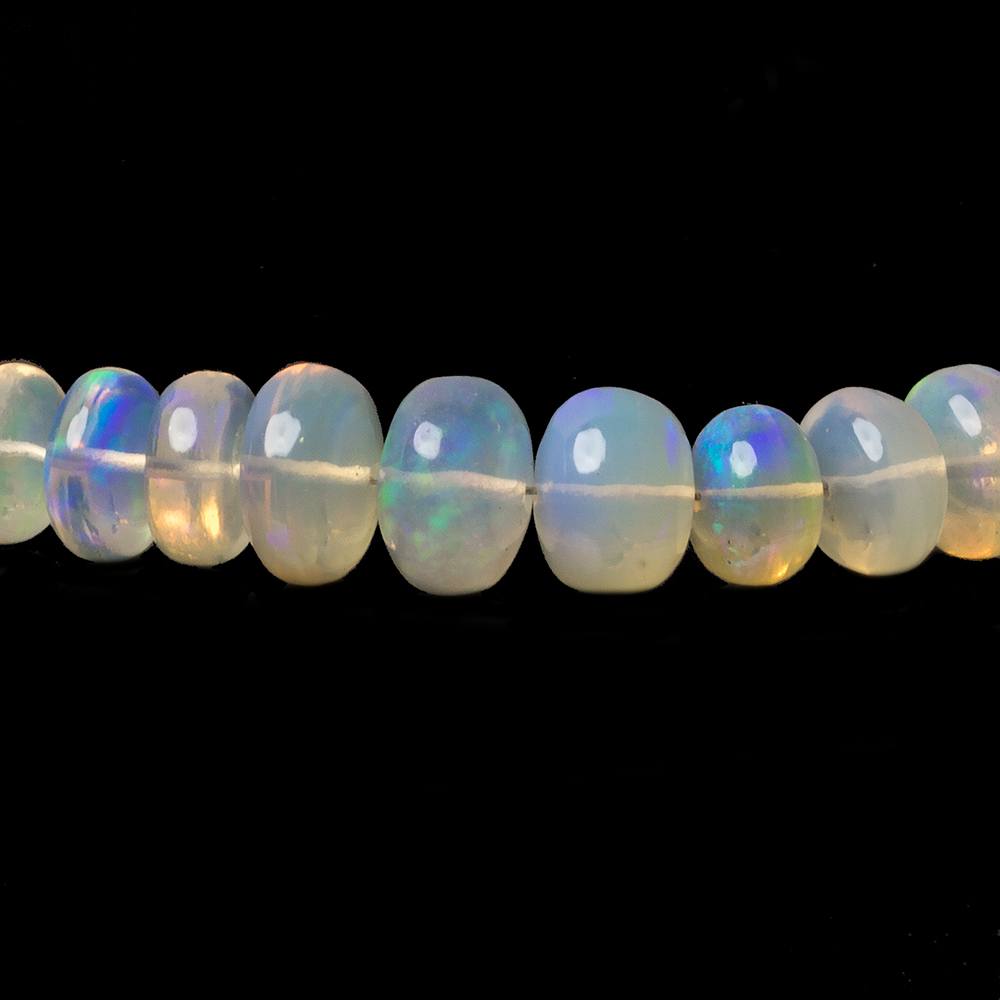 4.5-8.5mm White Ethiopian Opal Plain Rondelle beads 18 inch 130 pieces (ONLINE ORDER ONLY)
