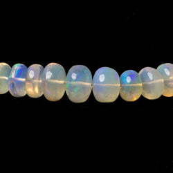 4.5-8.5mm White Ethiopian Opal Plain Rondelle beads 18 inch 130 pieces (ONLINE ORDER ONLY)
