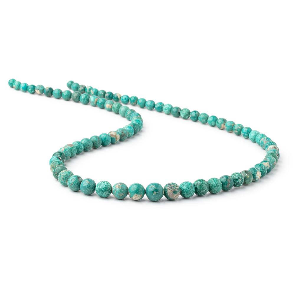 4.5-8mm Mongolian Turquoise Plain Round Beads 18 inch 78 pieces (ONLINE ORDER ONLY)