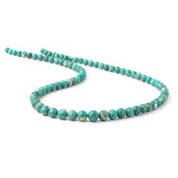 4.5-8mm Mongolian Turquoise Plain Round Beads 18 inch 78 pieces (ONLINE ORDER ONLY)