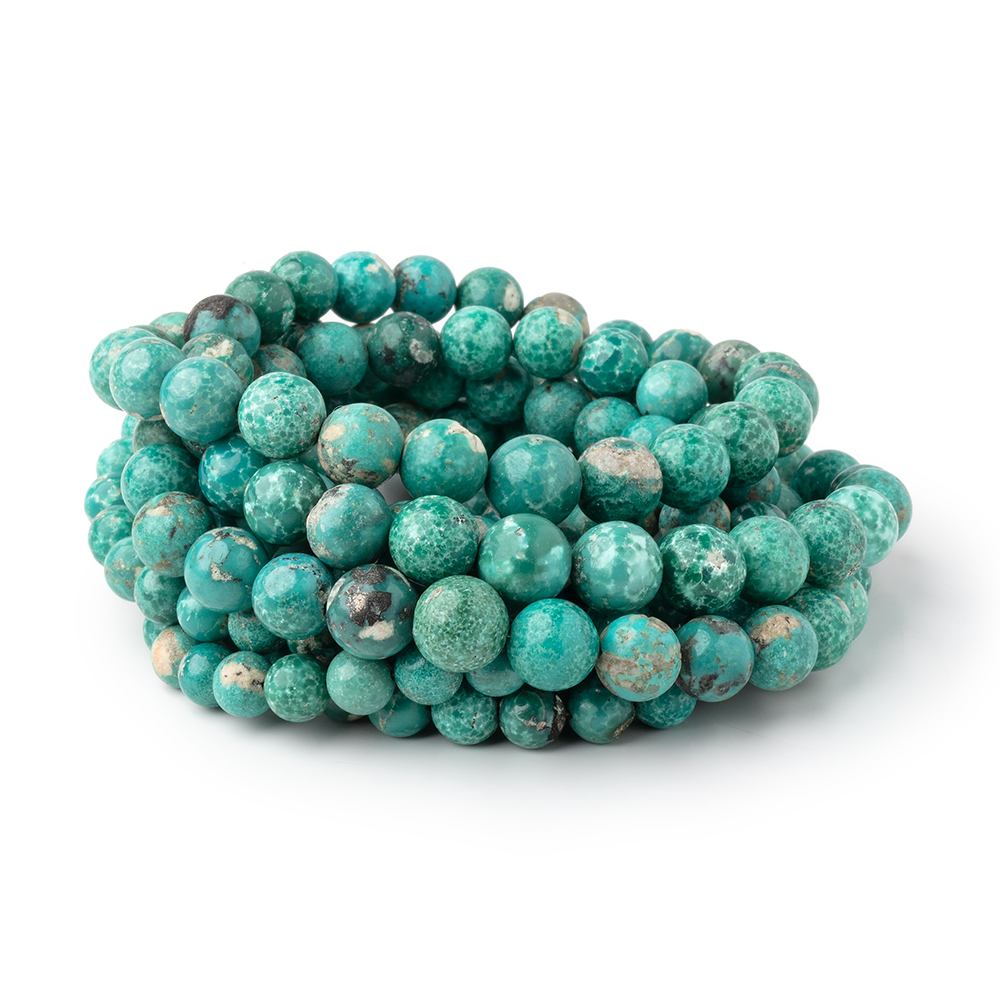 4.5-8mm Mongolian Turquoise Plain Round Beads 18 inch 78 pieces (ONLINE ORDER ONLY)