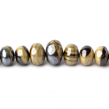 4.5-8mm Schalenblende plain rondelles 8 inch 47 beads AA rare (ONLINE ORDER ONLY)
