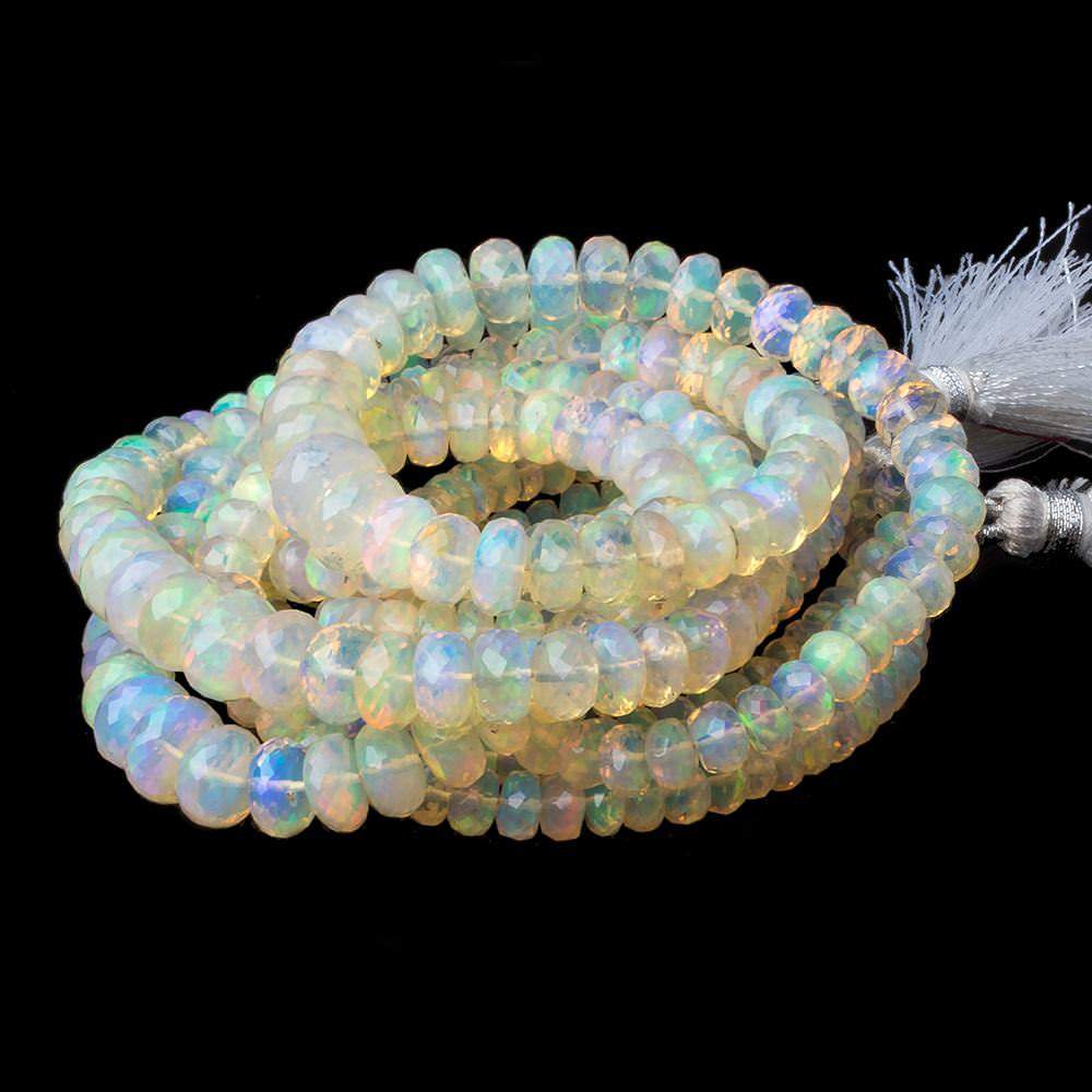 4.5 - 9mm Cream Ethiopian Opal Faceted Rondelle Beads 110 pieces AAA Grade (ONLINE ORDER ONLY)