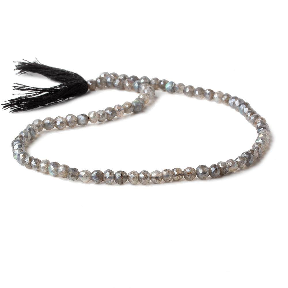 4.5-5 mm Mystic Labradorite Hand Faceted Rounds 13 inch 80 beads (ONLINE ORDER ONLY)