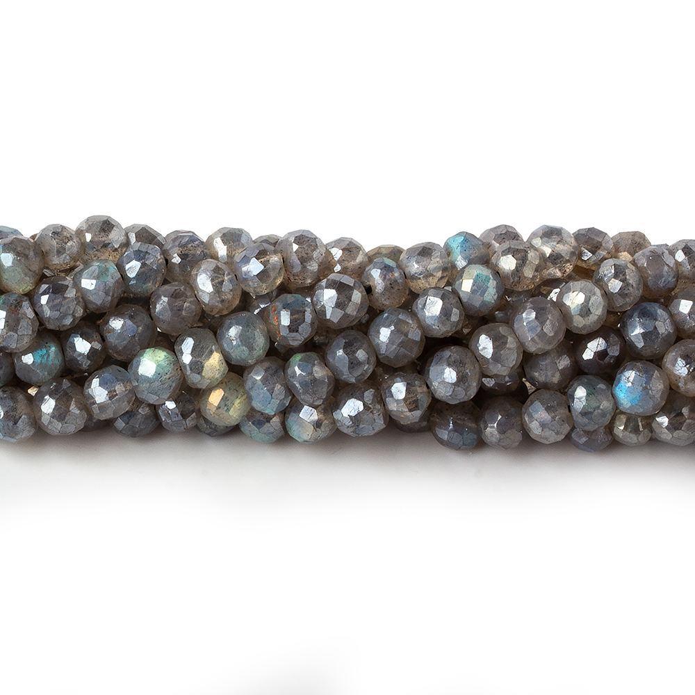 4.5-5 mm Mystic Labradorite Hand Faceted Rounds 13 inch 80 beads (ONLINE ORDER ONLY)