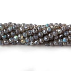 4.5-5 mm Mystic Labradorite Hand Faceted Rounds 13 inch 80 beads (ONLINE ORDER ONLY)