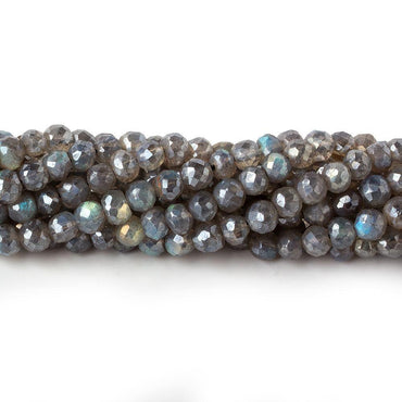 4.5-5 mm Mystic Labradorite Hand Faceted Rounds 13 inch 80 beads (ONLINE ORDER ONLY)
