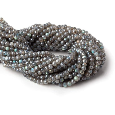 4.5-5 mm Mystic Labradorite Hand Faceted Rounds 13 inch 80 beads (ONLINE ORDER ONLY)