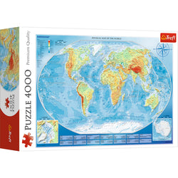 Trefl Red 4000 Piece Puzzle - Large physical map of the world / Meridian (ONLINE ORDER ONLY)