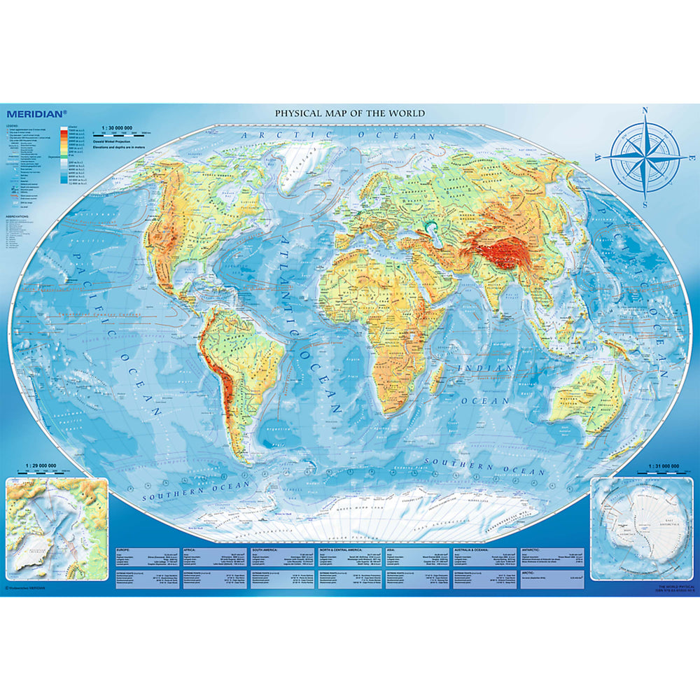 Trefl Red 4000 Piece Puzzle - Large physical map of the world / Meridian (ONLINE ORDER ONLY)