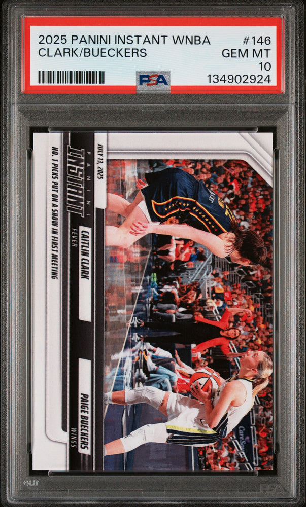 Graded 2025 Panini Instant Caitlin Clark/Paige Bueckers #146 Basketball Card PSA 10 Gem Mint (ONLINE ORDER ONLY)