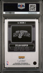 Graded 2025 Panini Instant Dylan Harper #2 Draft Night Rookie RC Basketball Card PSA 8 Near Mint (ONLINE ORDER ONLY)