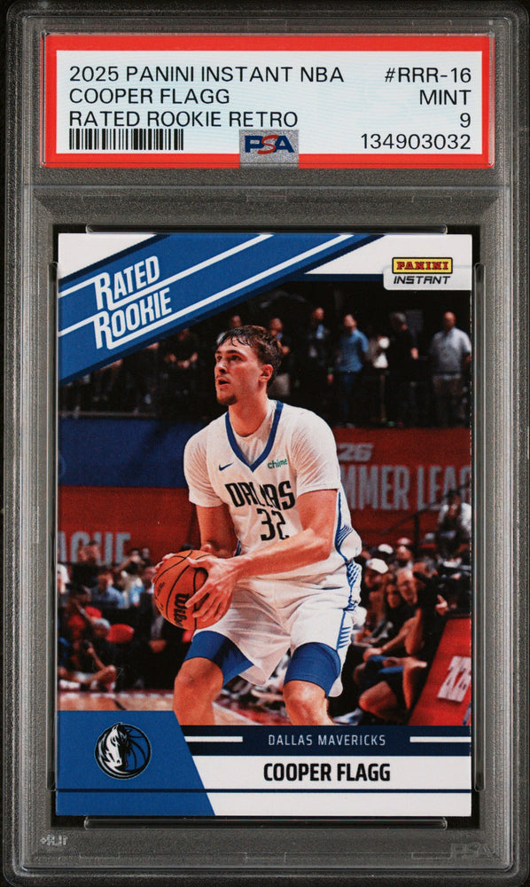 Graded 2025 Panini Instant Cooper Flagg #RRR16 Rated Rookie Retro Rookie RC Basketball Card PSA 9 Mint (ONLINE ORDER ONLY)