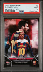 Graded 2025 Topps Now Lamine Yamal #2 FC Barcelona Soccer Card PSA 9 Mint (ONLINE ORDER ONLY)