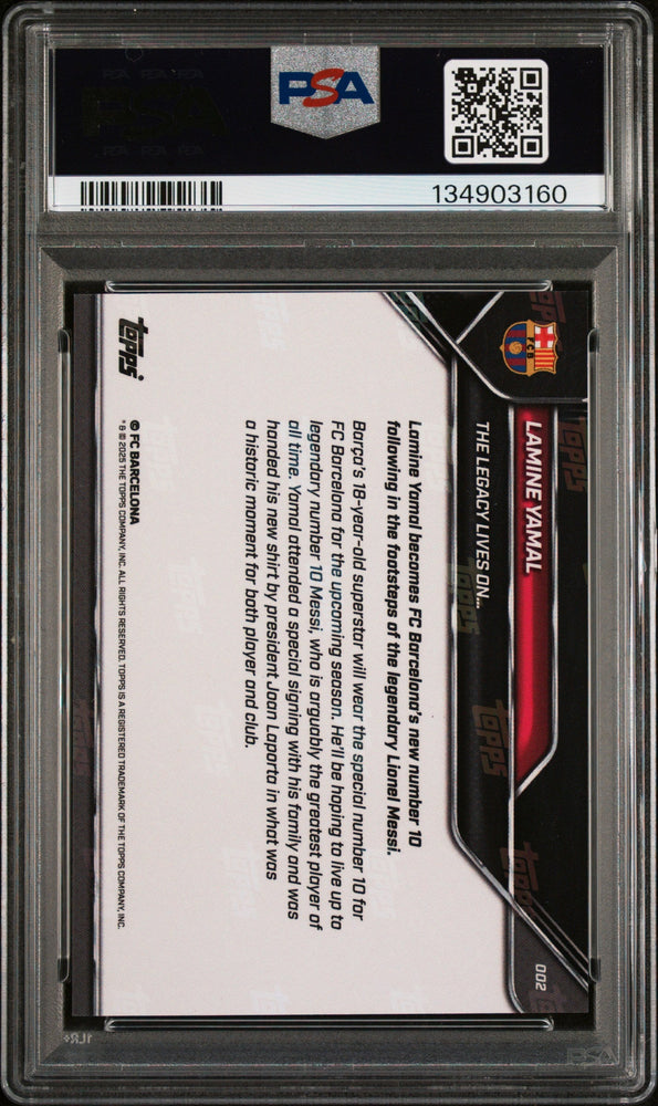 Graded 2025 Topps Now Lamine Yamal #2 FC Barcelona Soccer Card PSA 3 Very Good (ONLINE ORDER ONLY)