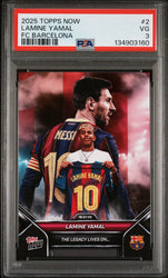 Graded 2025 Topps Now Lamine Yamal #2 FC Barcelona Soccer Card PSA 3 Very Good (ONLINE ORDER ONLY)