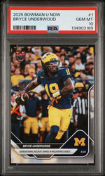 Graded 2025 Topps Bowman U Now Bryce Underwood #1 Rookie RC Football Card PSA 10 Gem Mint (ONLINE ORDER ONLY)
