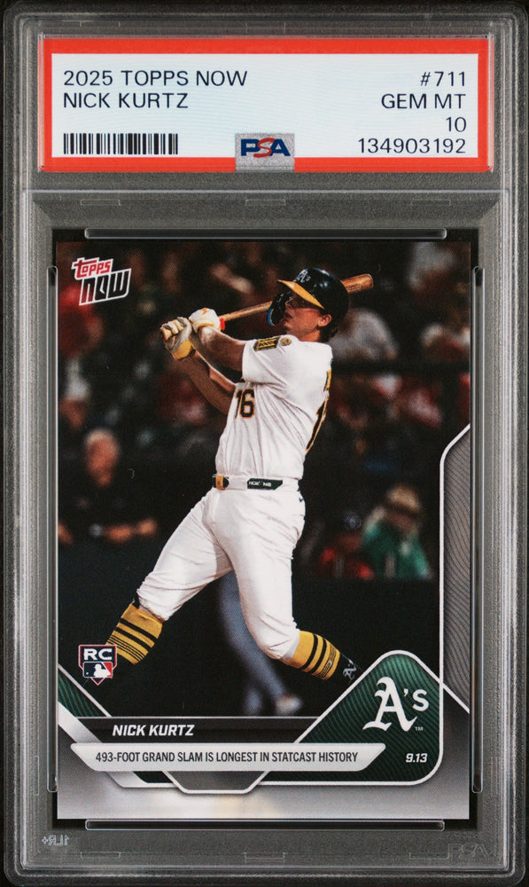 Graded 2025 Topps Now Nick Kurtz #711 Rookie RC Baseball Card PSA 10 Gem Mint (ONLINE ORDER ONLY)