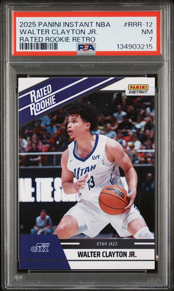 Graded 2025 Panini Instant Walter Clayton Jr. #RRR12 Rated Rookie Retro Rookie RC Basketball Card PSA 7 Near Mint (ONLINE ORDER ONLY)
