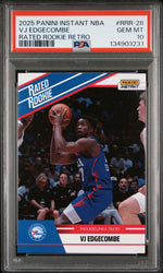 Graded 2025 Panini Instant VJ Edgecombe #RRR28 Rated Rookie Retro Rookie RC Basketball Card PSA 10 Gem Mint (ONLINE ORDER ONLY)