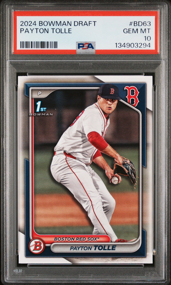 Graded 2024 Topps Bowman Draft Payton Tolle #BD63 Rookie RC Baseball Card PSA 10 Gem Mint