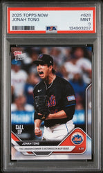 Graded 2025 Topps Now Jonah Tong #628 Rookie RC Baseball Card PSA 9 Mint (ONLINE ORDER ONLY)
