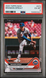 Graded 2025 Topps Now Brandon Sproat #672 Rookie RC Baseball Card PSA 6 Excellent (ONLINE ORDER ONLY)