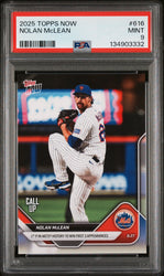 Graded 2025 Topps Now Nolan McLean #616 Rookie RC Baseball Card PSA 9 Mint (ONLINE ORDER ONLY)
