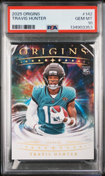 Graded 2025 Panini Origins Travis Hunter #142 Rookie RC Football Card PSA 10 Gem Mint (ONLINE ORDER ONLY)