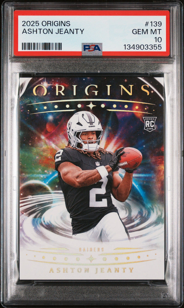 Graded 2025 Panini Origins Ashton Jeanty #139 Rookie RC Football Card PSA 10 Gem Mint (ONLINE ORDER ONLY)