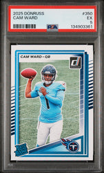 Graded 2025 Panini Donruss Cam Ward #350 Rookie RC Football Card PSA 5 Excellent (ONLINE ORDER ONLY)