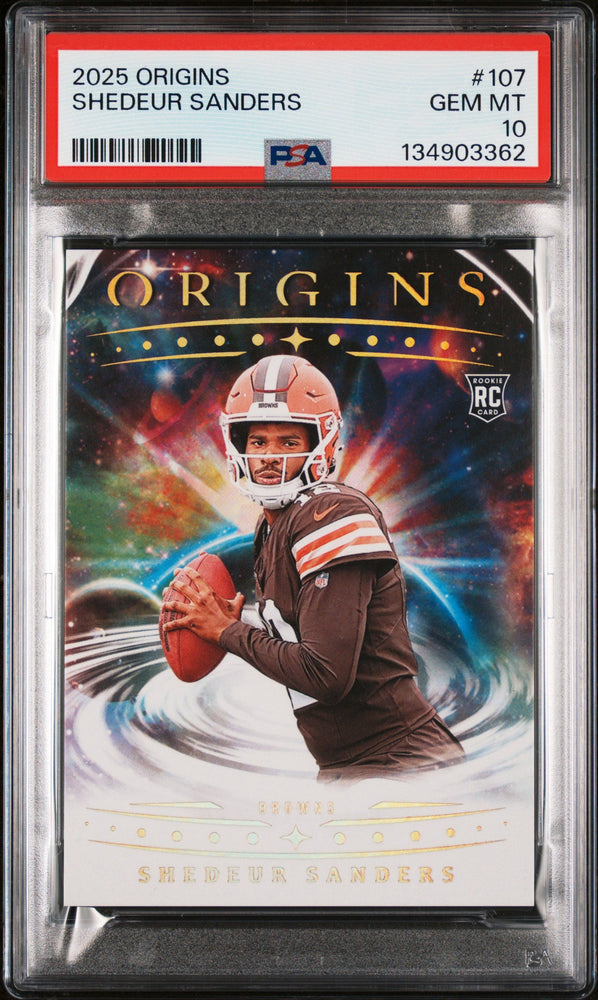 Graded 2025 Panini Origins Shedeur Sanders #107 Rookie RC Football Card PSA 10 Gem Mint (ONLINE ORDER ONLY)