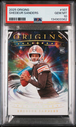 Graded 2025 Panini Origins Shedeur Sanders #107 Rookie RC Football Card PSA 10 Gem Mint (ONLINE ORDER ONLY)