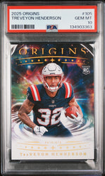 Graded 2025 Panini Origins TreVeyon Henderson #105 Rookie RC Football Card PSA 10 Gem Mint (ONLINE ORDER ONLY)