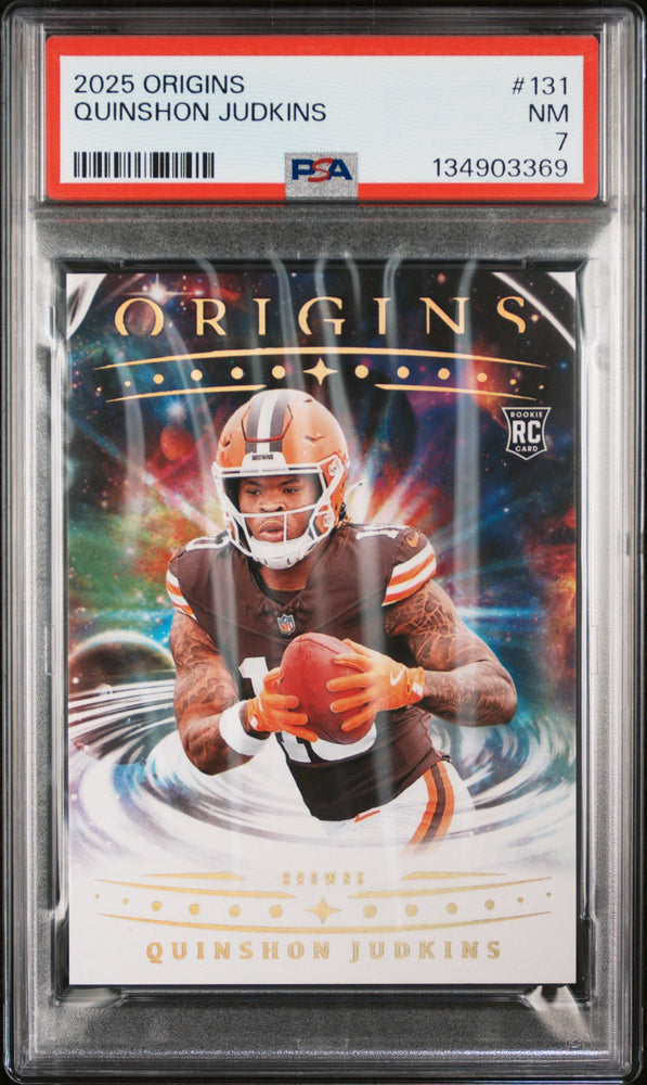 Graded 2025 Panini Origins Quinshon Judkins #131 Rookie RC Football Card PSA 7 Near Mint (ONLINE ORDER ONLY)