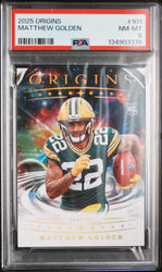 Graded 2025 Panini Origins Matthew Golden #101 Rookie RC Football Card PSA 8 Near Mint (ONLINE ORDER ONLY)