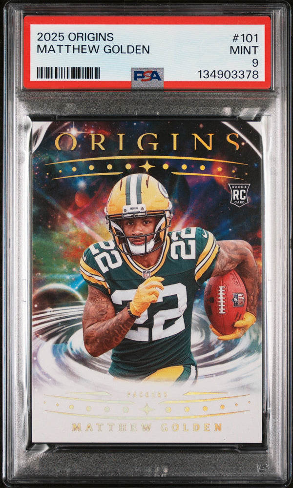 Graded 2025 Panini Origins Matthew Golden #101 Rookie RC Football Card PSA 9 Mint (ONLINE ORDER ONLY)