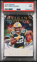 Graded 2025 Panini Origins Matthew Golden #101 Rookie RC Football Card PSA 9 Mint (ONLINE ORDER ONLY)