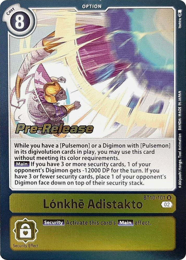 Lonkhe Adistakto [BT10-101] [Xros Encounter Pre-Release Cards] (ONLINE ORDER ONLY)