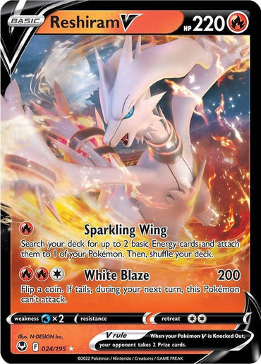 Reshiram V (024/195) [Sword & Shield: Silver Tempest] (Online Only)