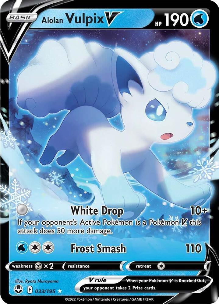 Alolan Vulpix V (033/195) [Sword & Shield: Silver Tempest] (Online Only)